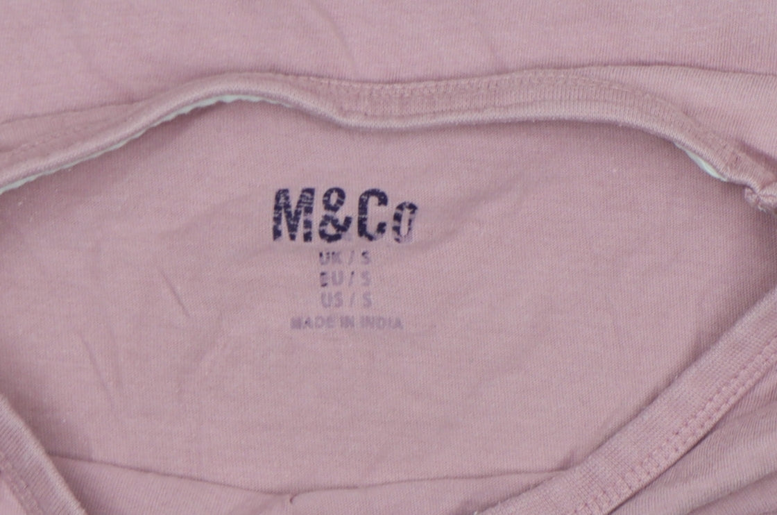 M&Co Men's Pink Beach Graphic Cotton T-Shirt Size S