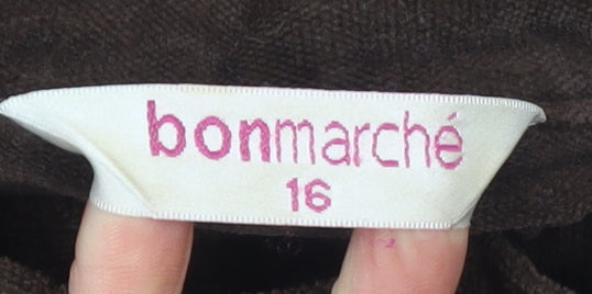 Bonmarché Women’s Brown Velvet Blazer Jacket Size 16 Single Breasted