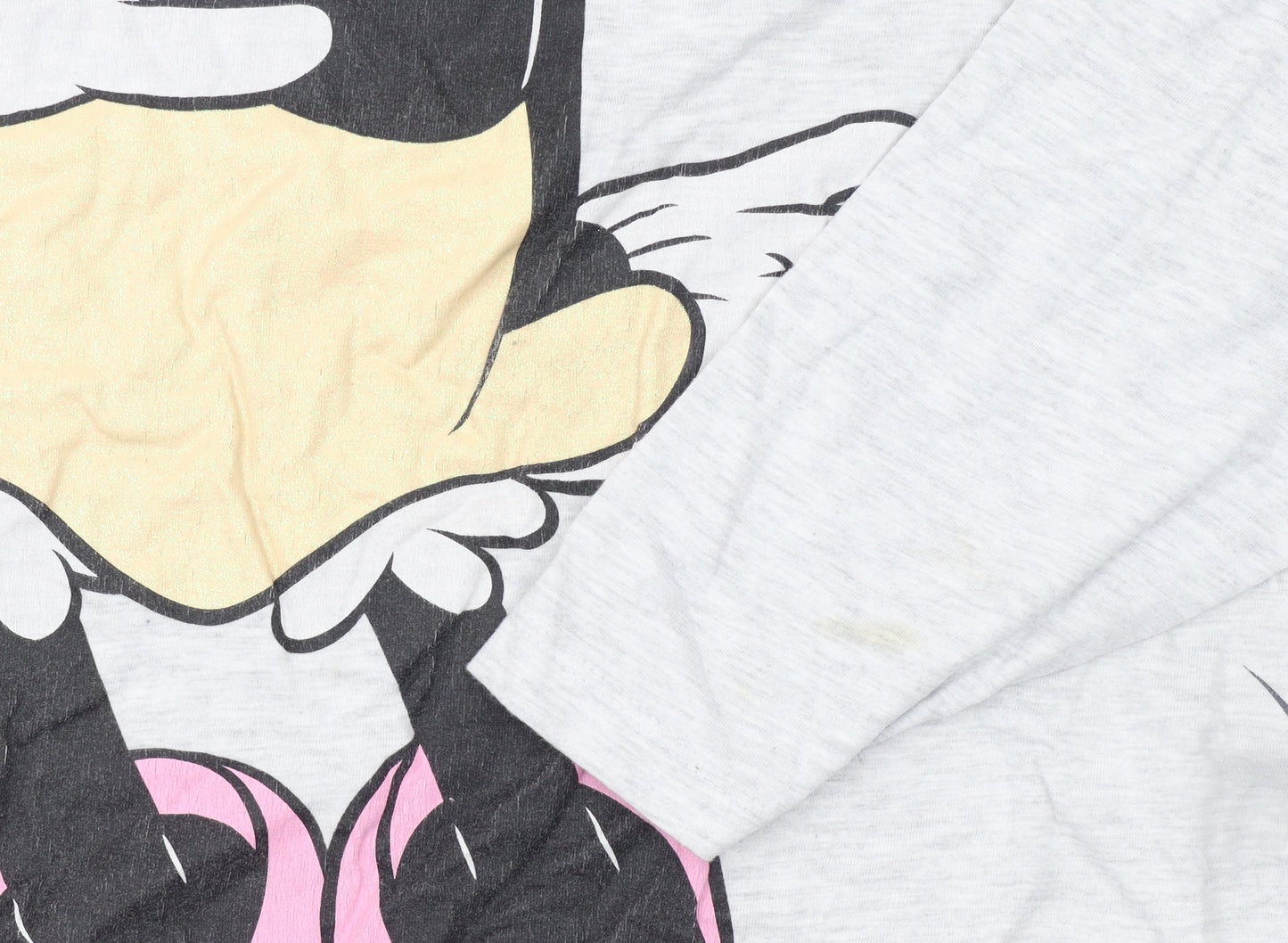 Disney Women’s Grey Minnie Mouse Long Sleeve T-Shirt Size L