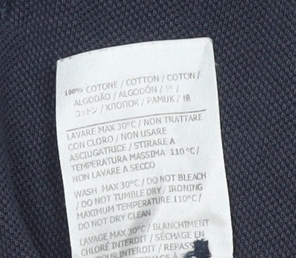 Conte of Florence Men's Blue Cotton Polo Shirt Size M