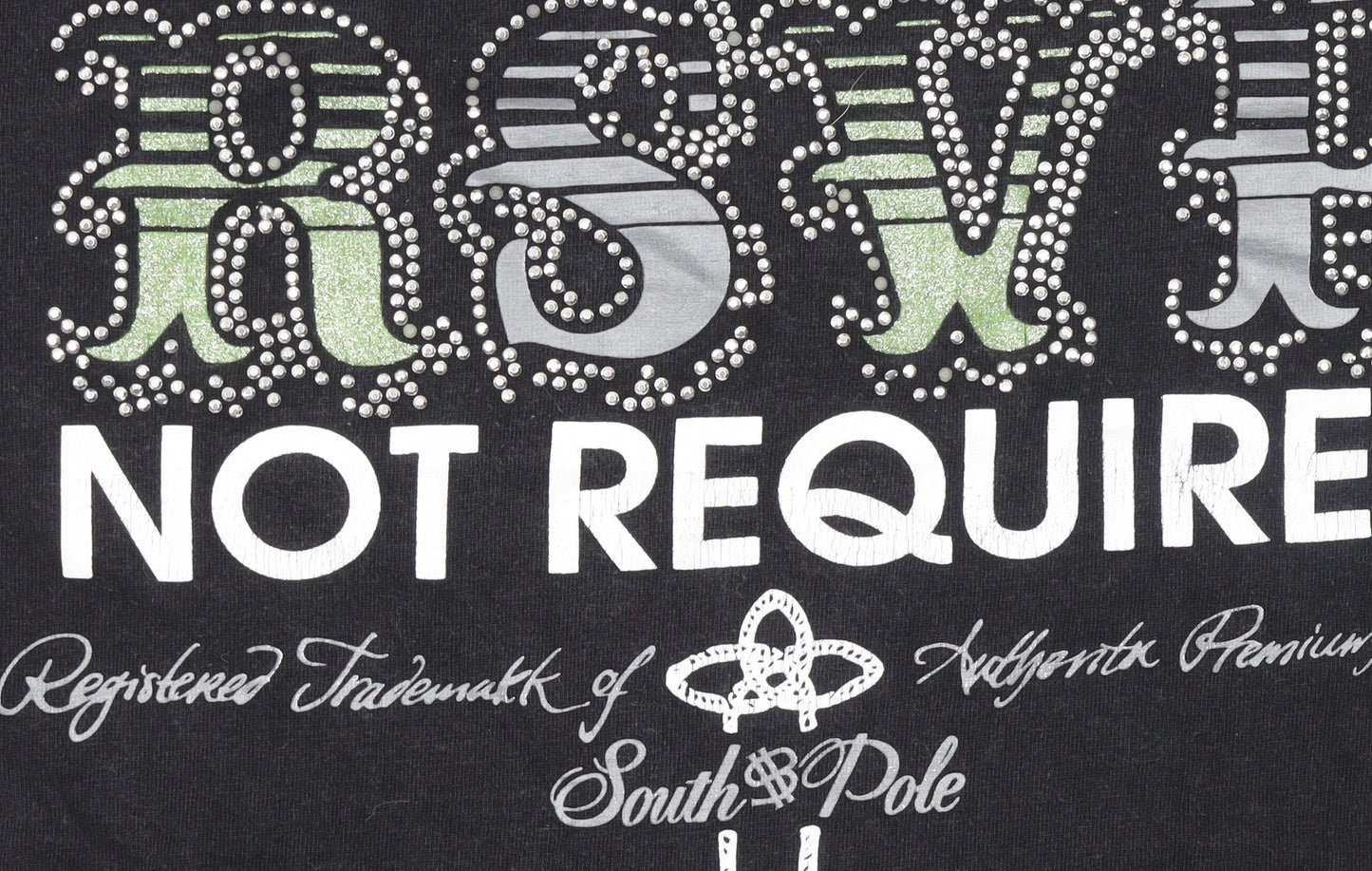 Southpole Women's Black Rhinestone Graphic T-Shirt Medium