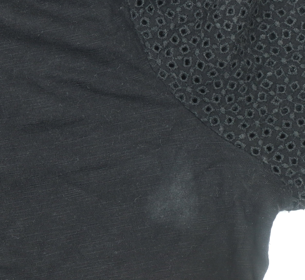 Whistles Womens Black Long Sleeve Cotton Top Size S