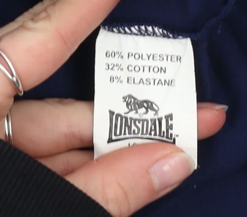 Lonsdale Boys Navy Blue Short Sleeve Logo T-Shirt Age 14 Polyester Cotton Blend