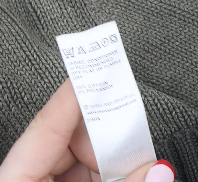 Marks and Spencer Women Green Full Zip Knit Sweatshirt UK 10