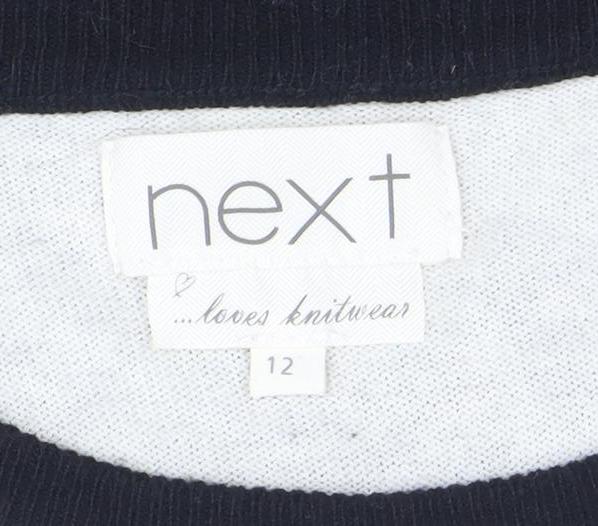 Next Women's Colourblock Puff Sleeve Black Beige Top Size 12