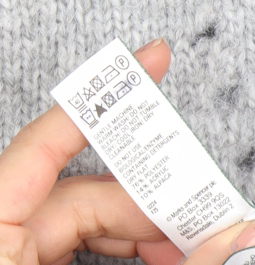 Marks and Spencer Per Una Women Grey Knit Alpaca Blend Jumper M