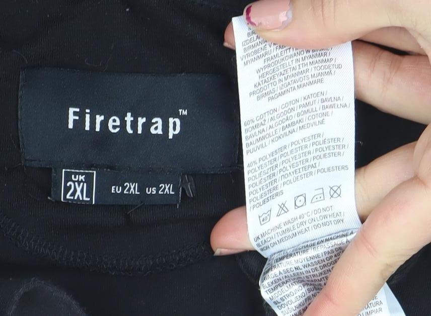 Firetrap Men’s Black 2XL Short Sleeve Cotton Blend Polo Shirt