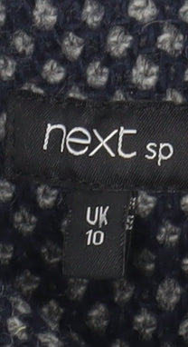 Next Women Blue Wool Blend Pea Coat UK 10 Mid-Length Classic Buttoned