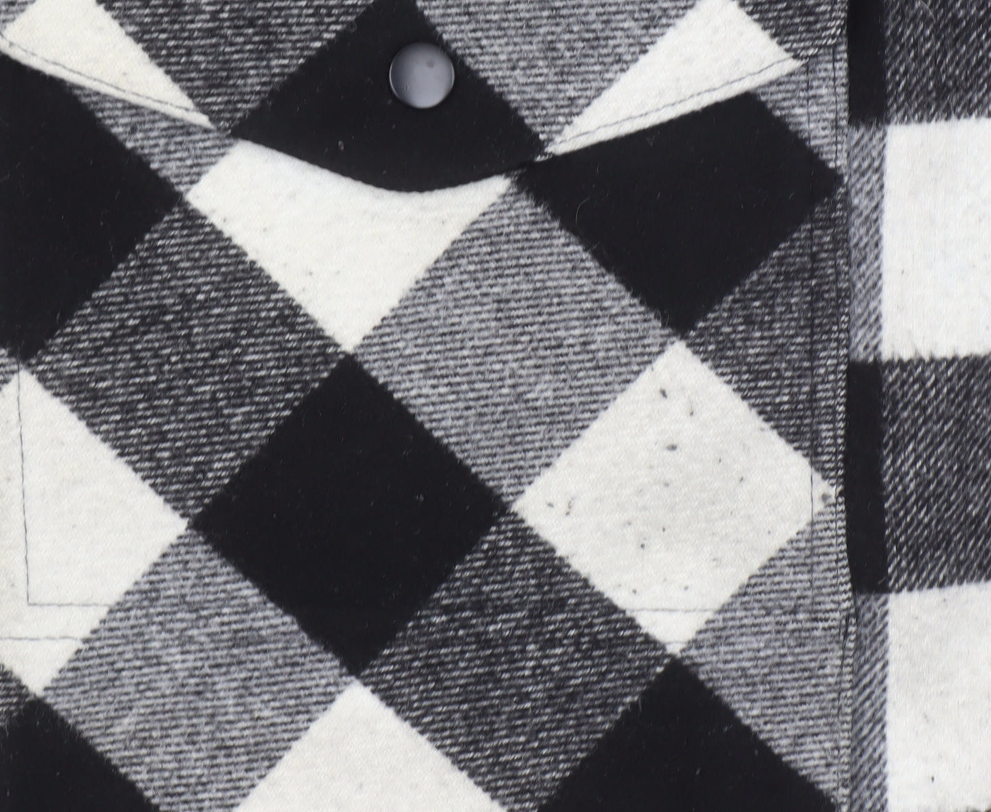 Topman Men's Black Check Wool Flannel Shacket Jacket Size L