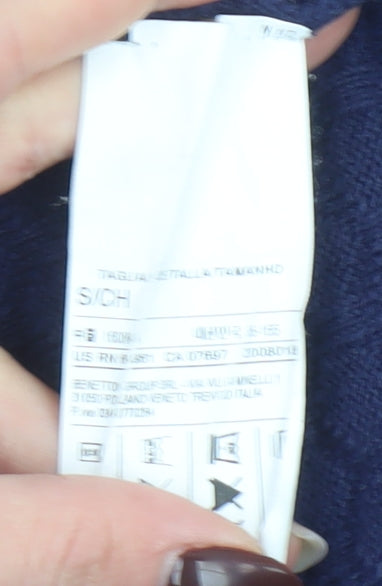 United Colors of Benetton Women's Blue Knit Pullover Jumper S