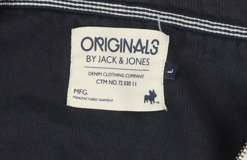 Jack & Jones Men’s Black Full Zip Hoodie Size L