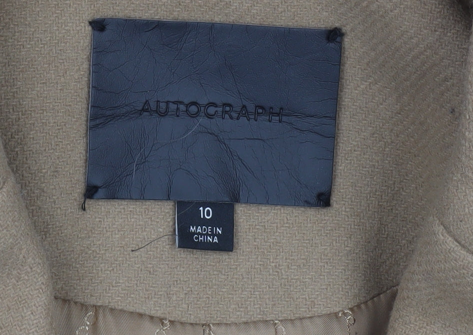 Marks and Spencer Women Beige Wool Cashmere Long Coat Size 10