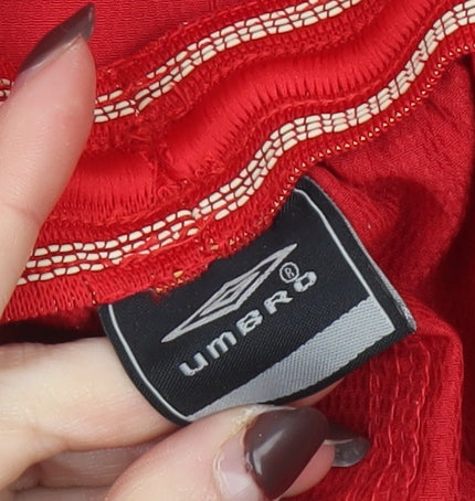 Umbro Mens Red Athletic Football Shorts Size M