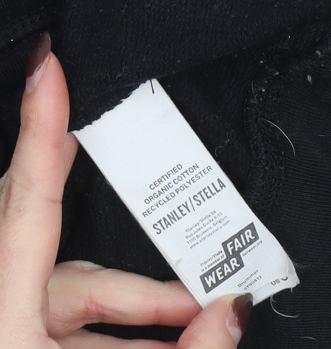 Stanley/Stella Men’s Black Pullover Hoodie Medium Logo Print