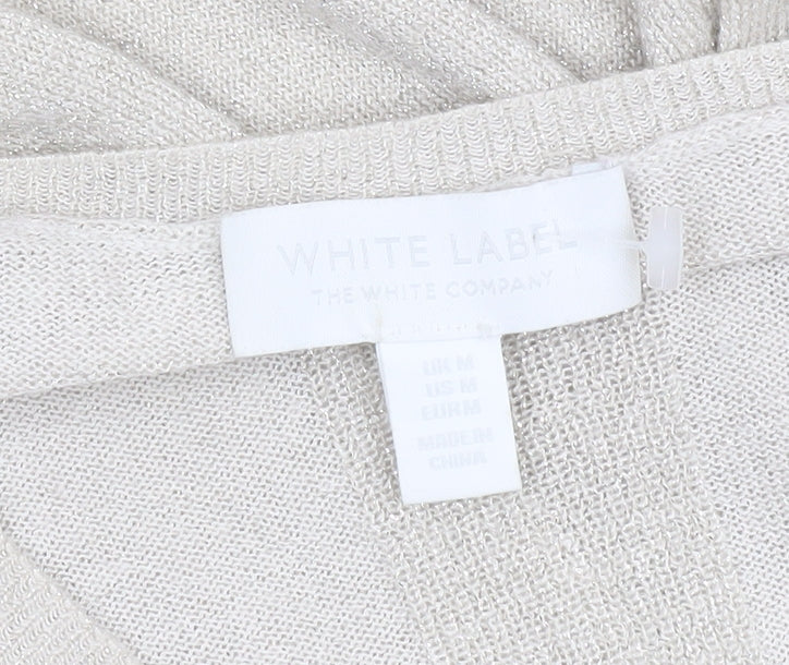 The White Company Women’s Beige V-Neck Knit Jumper Size M