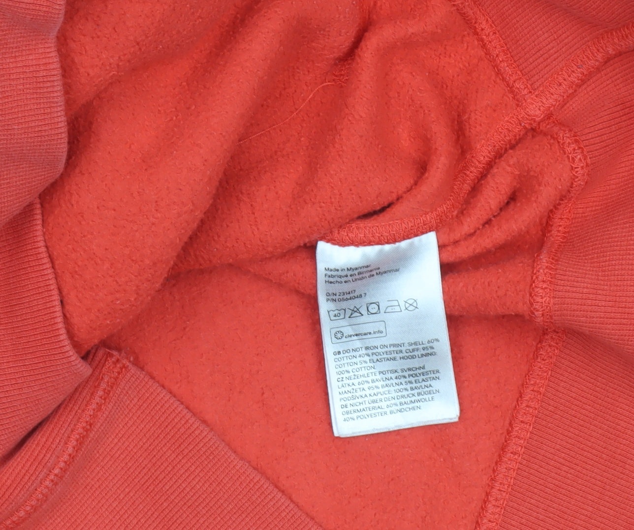 L.O.G.G. Womens Red Pullover Hoodie Magnifique Print Size 12