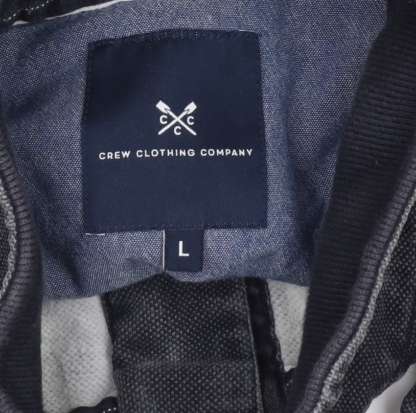 Crew Clothing Company Men’s Blue Striped 1/4 Zip Sweatshirt L Regular Fit