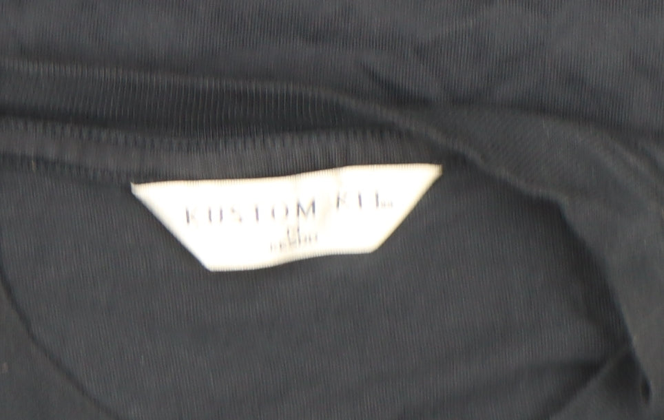 Kustom Kit Men's Black Cotton Crew Neck Short Sleeve T-Shirt M