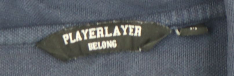 Playerlayer Men’s Blue Polo Shirt Medium Durham Embroidered Sports Top