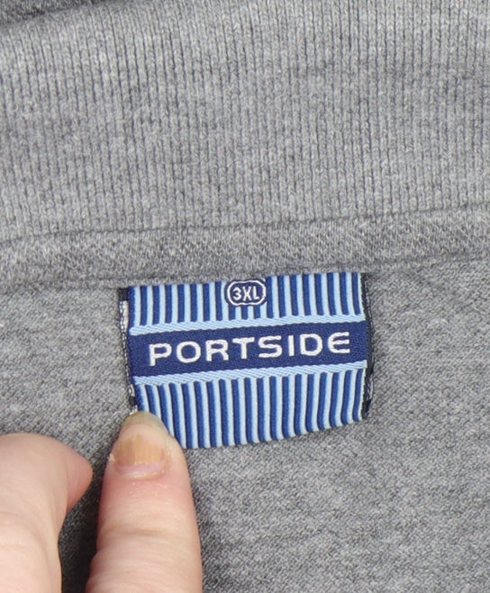 Portside Men's Grey 3XL Regular Fit Short Sleeve Polo Shirt