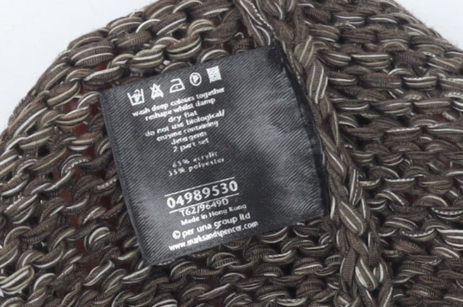 Marks and Spencer Women’s Brown Open-Knit Long Sleeve Cardigan L