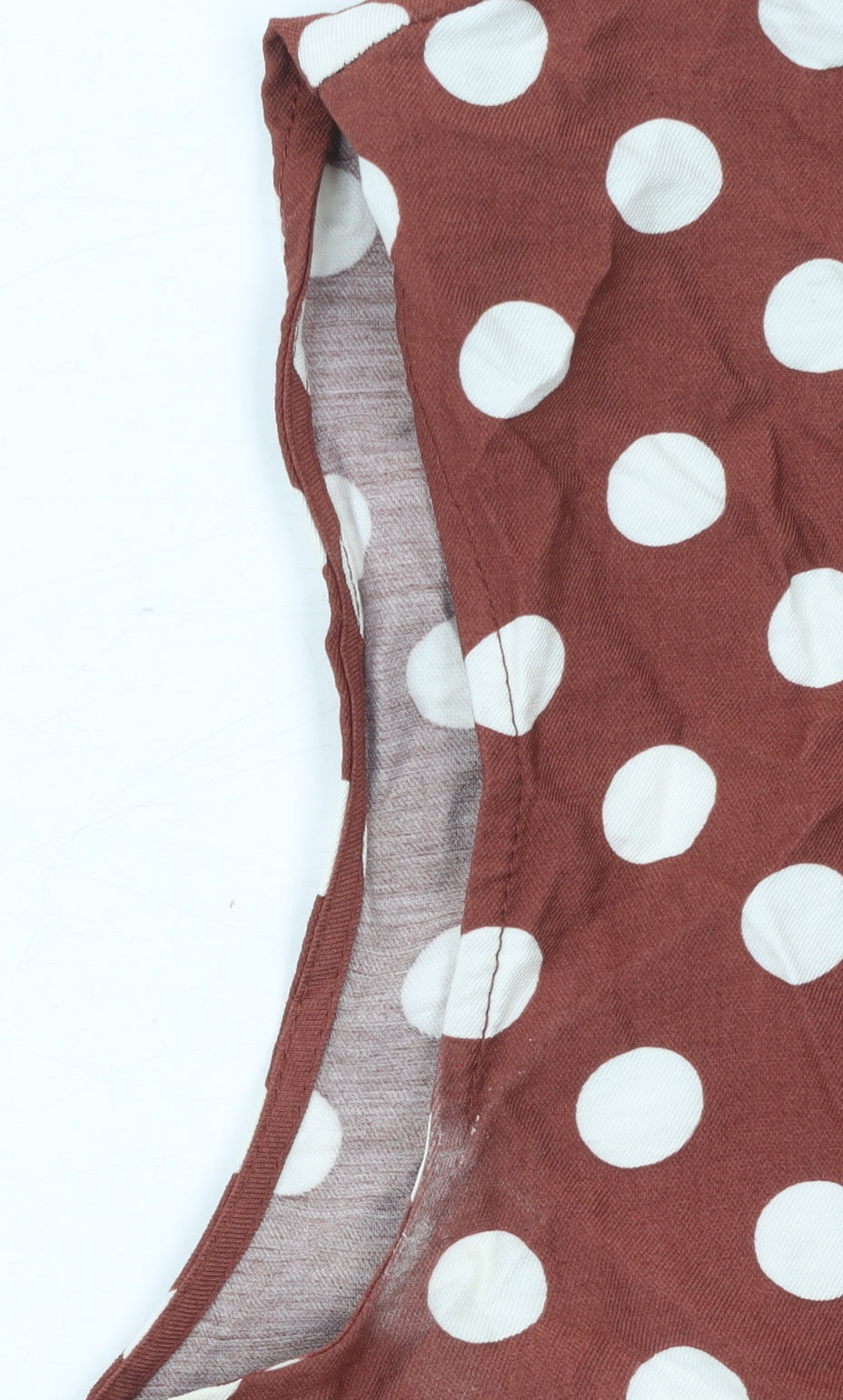 Gallery Women’s Brown Polka Dot Sleeveless Blouse Size 16