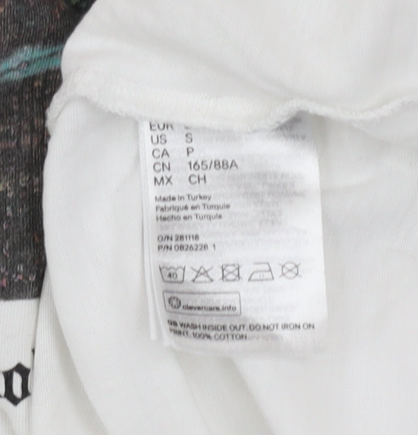 H&M Women’s White Selena Gomez Graphic T-Shirt Size S Crew Neck