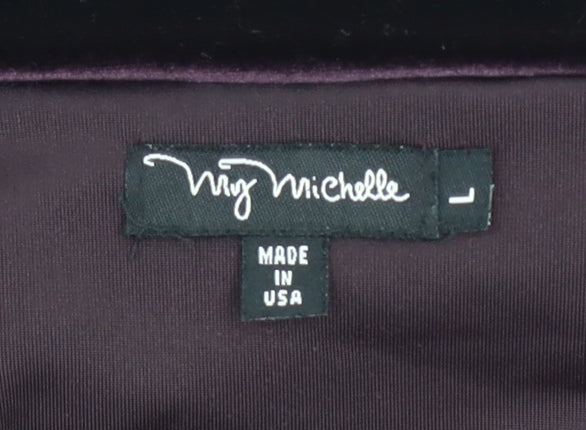 My Michelle Women’s Purple Velvet Off Shoulder Blouse L