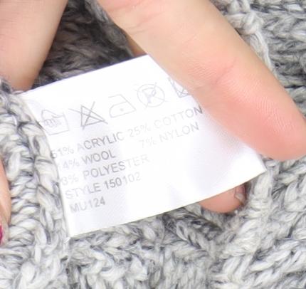 Peter Werth Men's Grey Shawl Neck Cable Knit Jumper Size M