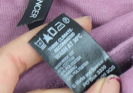 Marks and Spencer Women Pink Scoop Neck 3/4 Sleeve Cotton Blend T-Shirt UK 12