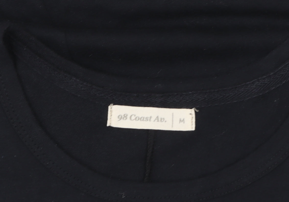 98 Coast Av. Women's Black Cotton Embroidered T-Shirt M
