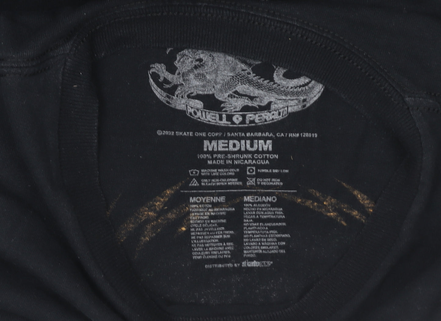 Powell Peralta Men’s Black Medium Skull Snake Graphic T-Shirt