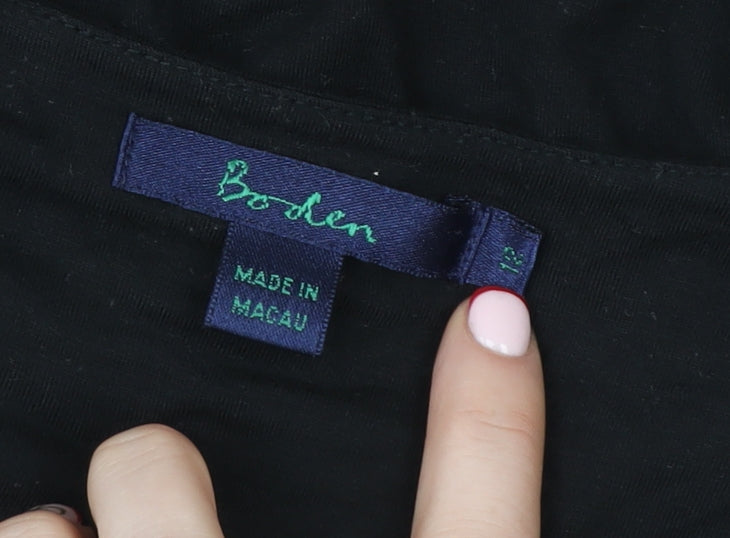 Boden Women’s Black Long Sleeve Sequin Tunic Blouse Size 12