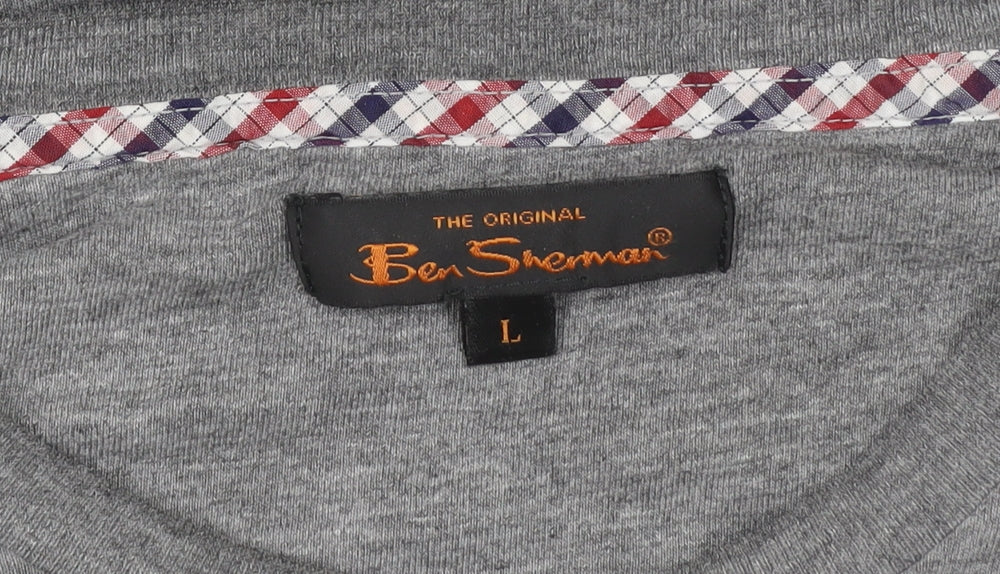 Ben Sherman Men's Grey Graphic Music Print T-Shirt Size L