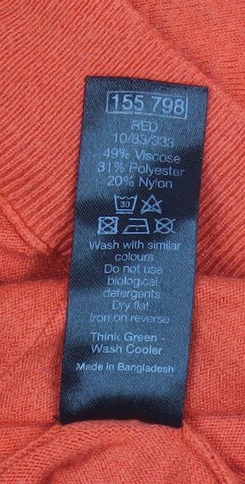 M&Co Women’s Red Knit Pullover Jumper Size 16 Regular Fit