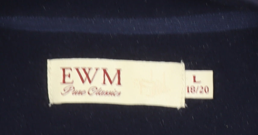 EWM Women Navy Fleece 1/4 Zip Pullover Sweatshirt Size 18/20