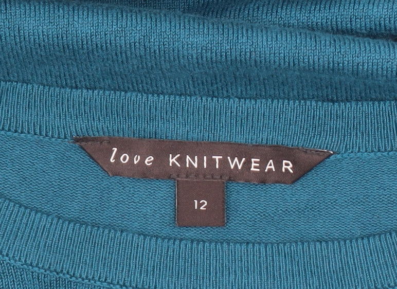Love Knitwear Women's Blue Beaded Long Sleeve Jumper Size 12