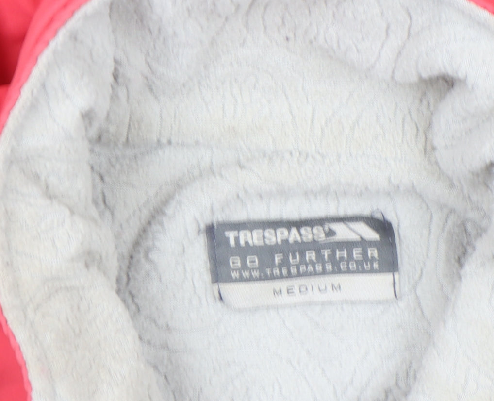 Trespass Women's Pink Puffer Jacket Medium Windproof Fleece Lined