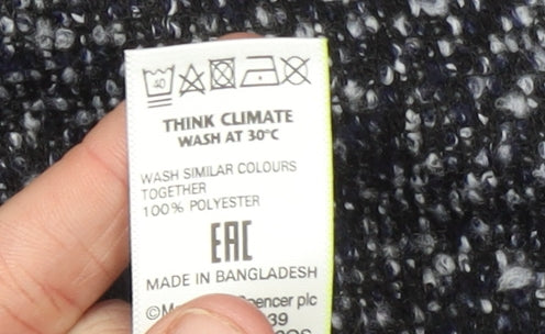 Marks and Spencer Women Blue Petite Size 8 Collared Knit Cardigan