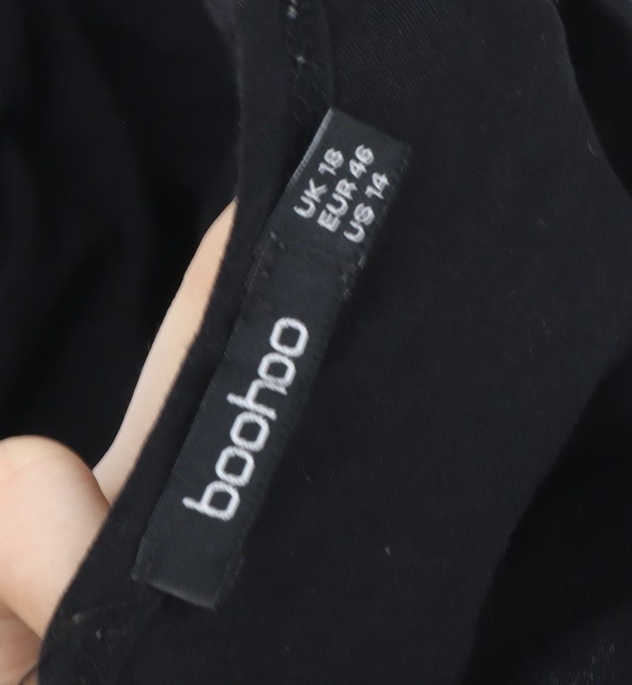 boohoo Men's Black Regular Fit Cotton Crew Neck T-Shirt Size L