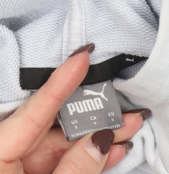 Puma Women’s Light Blue Pullover Hoodie Size Small Cotton Blend