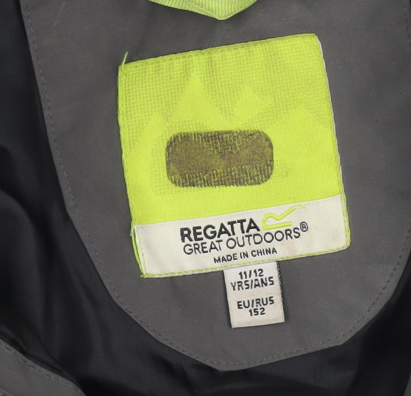 Regatta Boys Black Waterproof Hooded Rain Jacket 11-12 Years