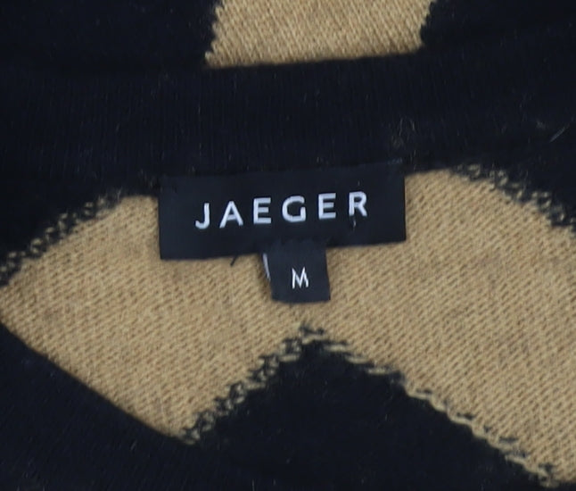 Jaeger Women's Black Knee Length Chevron Jumper Dress M