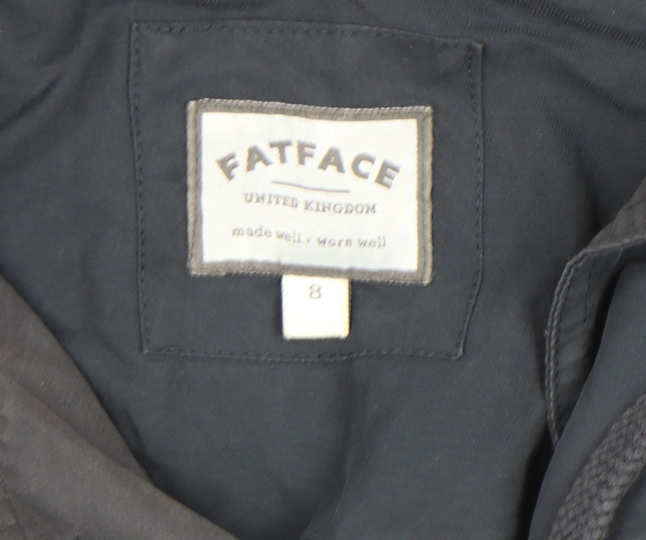 FatFace Women Blue Size 8 Hooded Belted Trench Coat