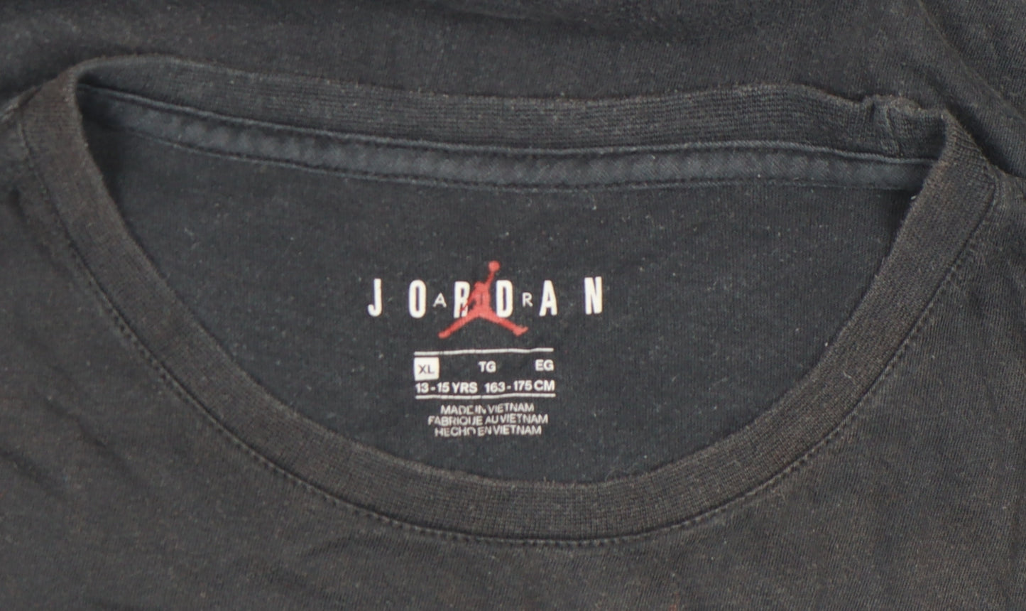 Jordan Boys Black Nike Air Graphic T-Shirt 13-15 Years XL Short Sleeve
