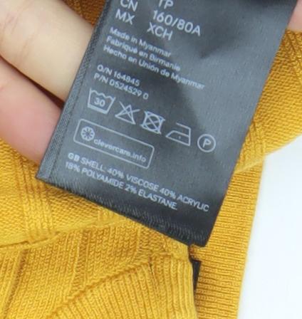 H&M Divided Women’s Yellow Ribbed Knit Halter Camisole Tank Top XS