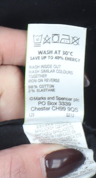 Marks and Spencer Women’s Black Corduroy Trousers Size 16 Short Stretch