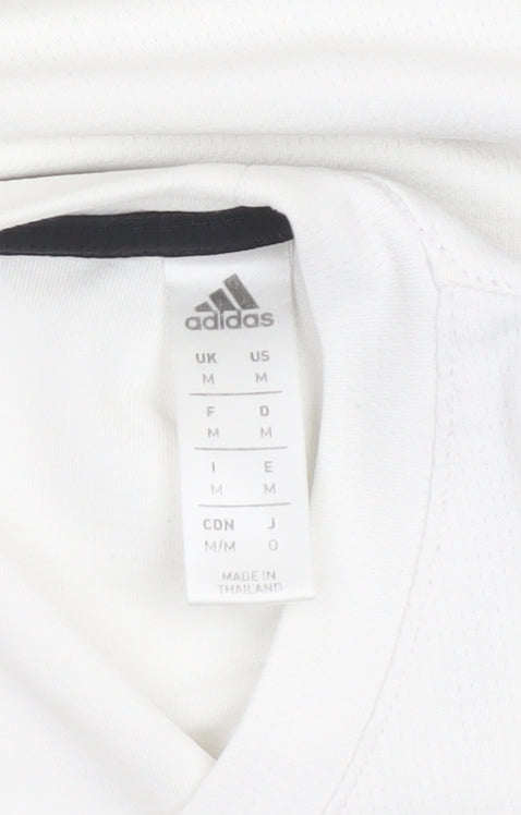 Adidas Men's White Sleeveless Climalite Tank Top M Athletic Fit