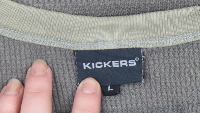 Kickers Men's Grey Sleeveless Crew Neck Cotton T-Shirt Size L