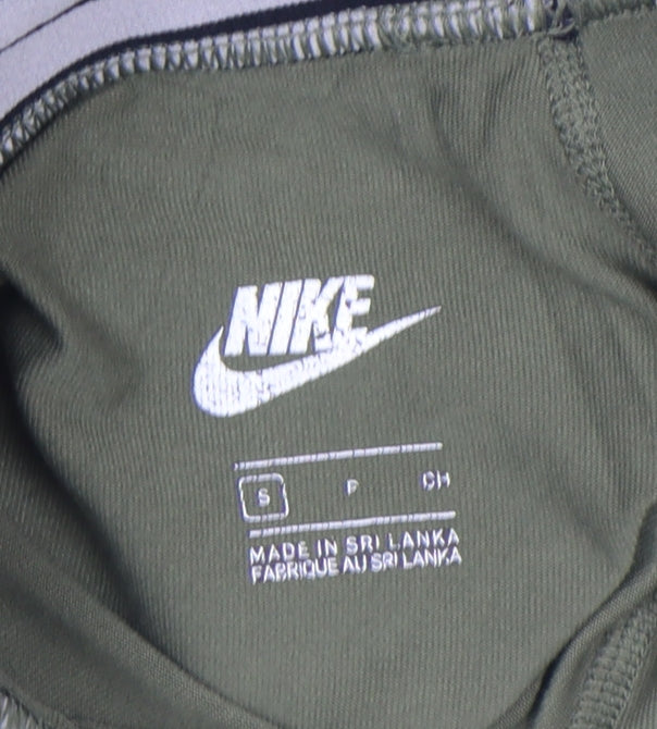 Nike Women Green Small Leggings Elastic Waist Slim Fit Activewear